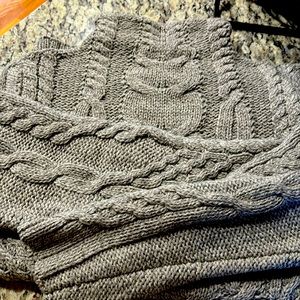 Aran Mor of Ireland Gray 100% Marino wool sweater